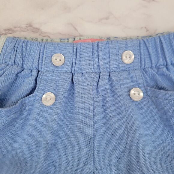 Bisby Sailor Shorts Blue Linen Blend Girls Kids Shorts Toddler 2T - Picture 3 of 9
